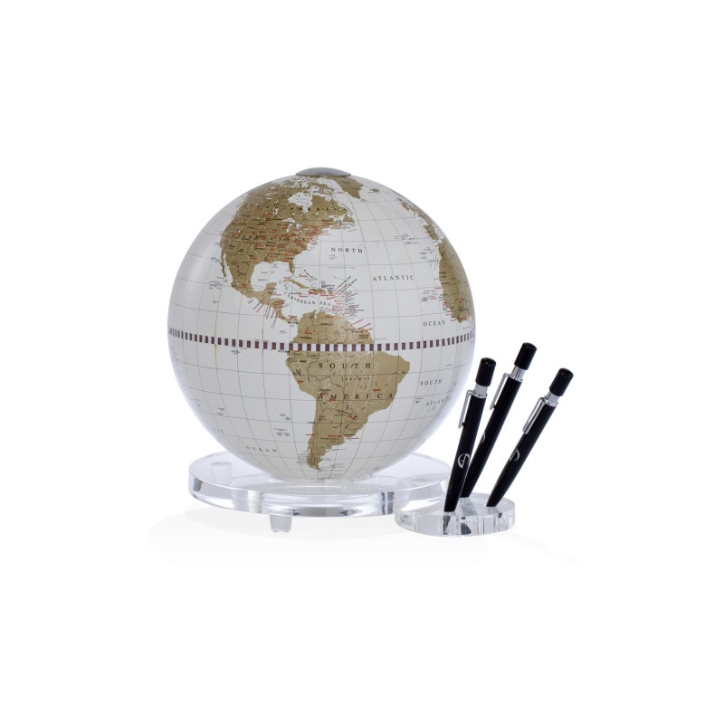 Zoffoli Desk Globe Balance white/ gold with pen holder