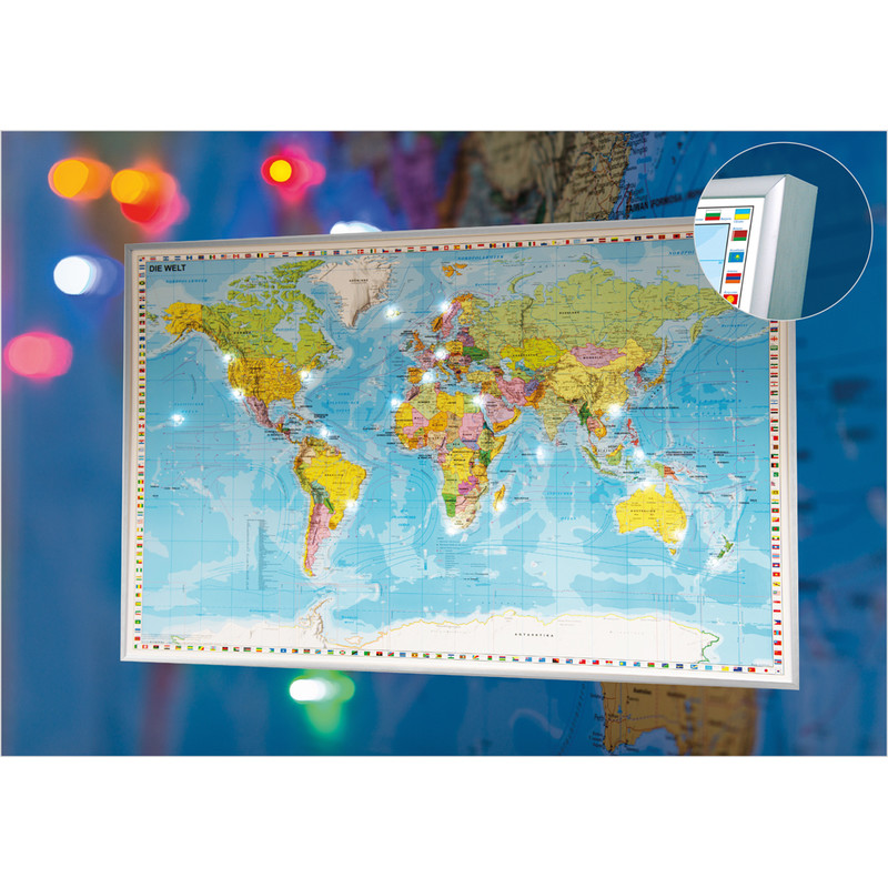 Stiefel LED pinboard world map (in German)