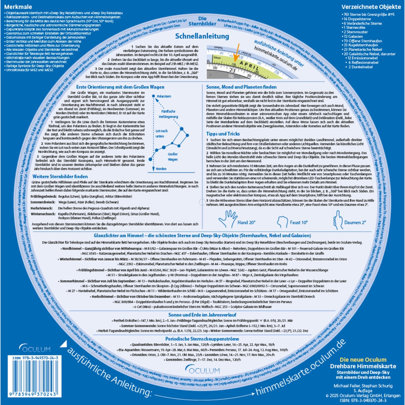 Oculum Verlag Sternkarte Drehbare Himmelskarte 29 cm