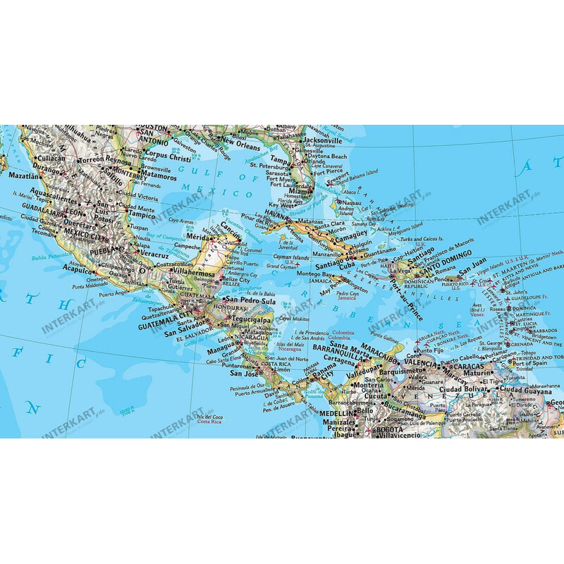 National Geographic continent map North and South America political (laminated)