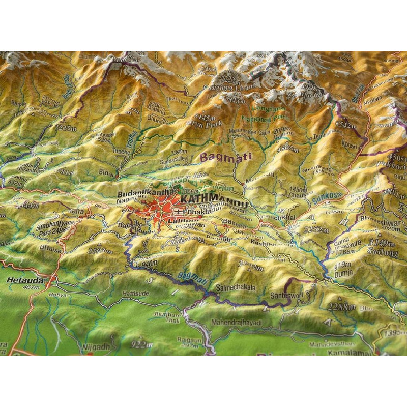 Georelief Regional map Nepal large 3D