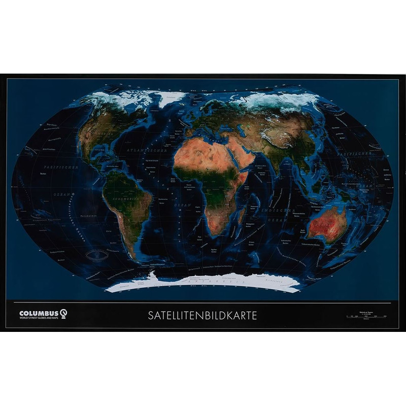 Columbus World map Weltkarte Satellit OID kompatibel (mittel)