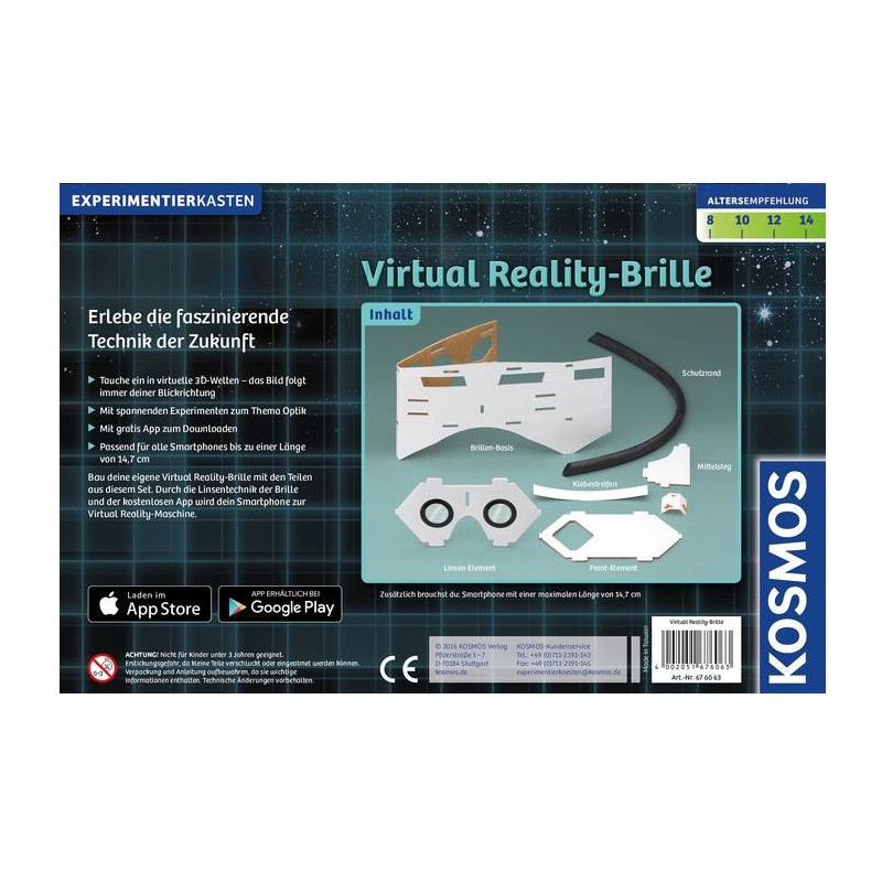 Kosmos Verlag Virtual Reality Glasses Experimental Kit