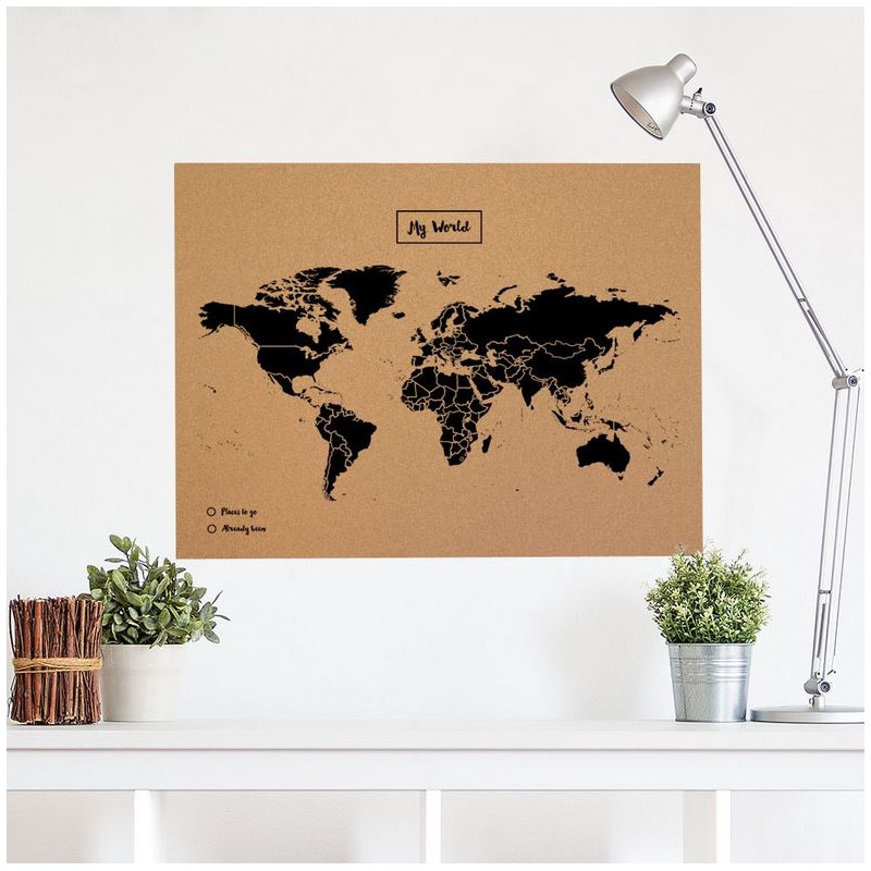 Miss Wood Woody Map Natural Cork XL black