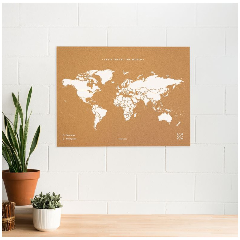 Miss Wood Woody Map Natural Cork XL white