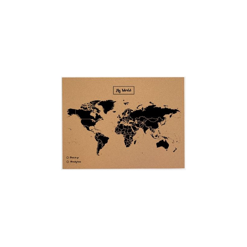 Miss Wood Woody Map Natural Cork L black