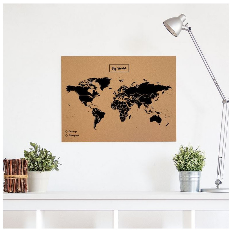 Miss Wood Woody Map Natural Cork L black