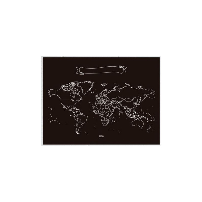 Miss Wood World map Chalkboard XL
