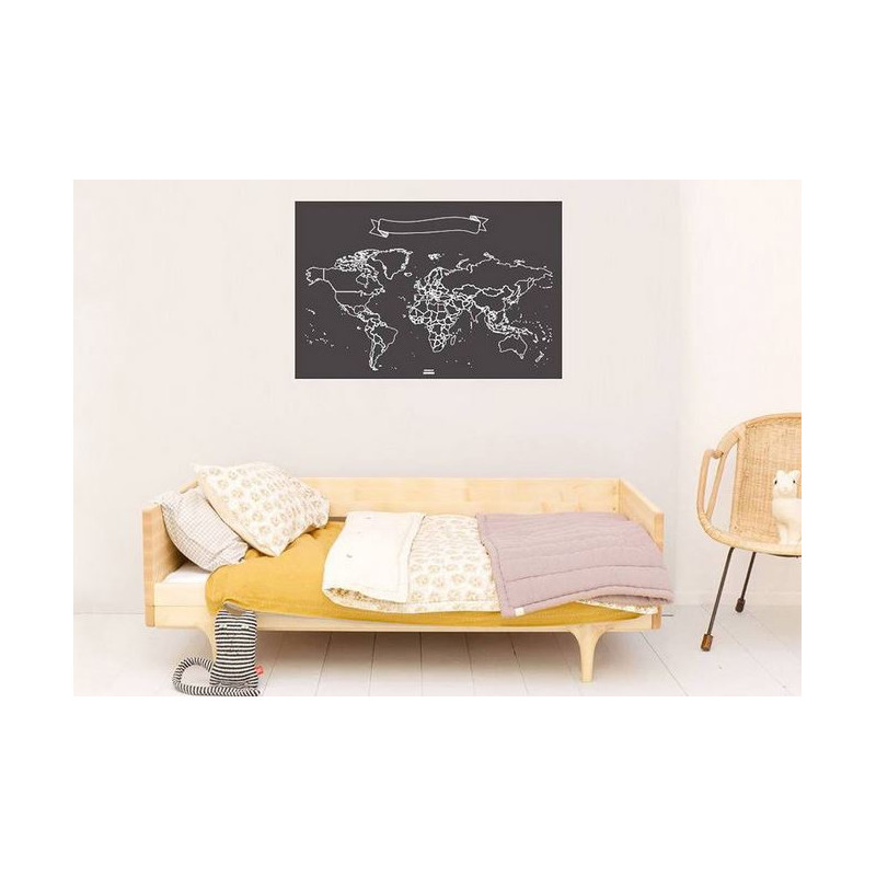 Miss Wood World map Chalkboard XL