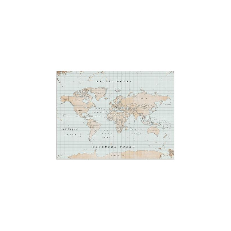 Miss Wood Woody Map Watercolour Vintage L