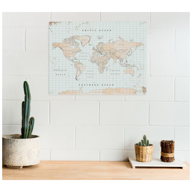 Miss Wood Woody Map Watercolour Vintage L