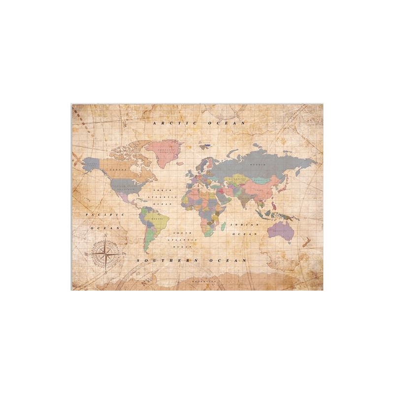 Miss Wood Woody Map Watercolour Old School XL