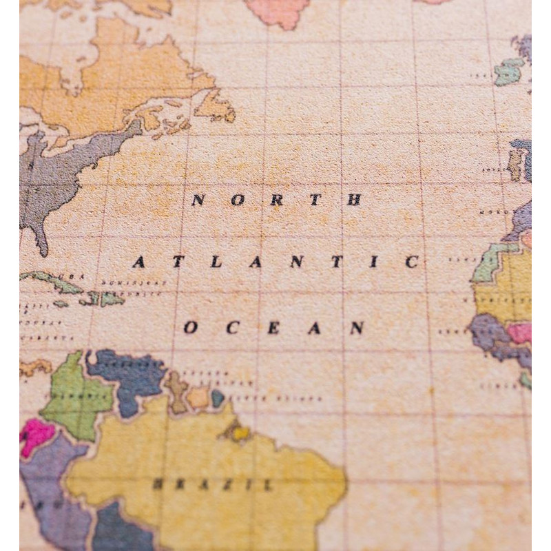 Miss Wood Woody Map Watercolour Old School XL