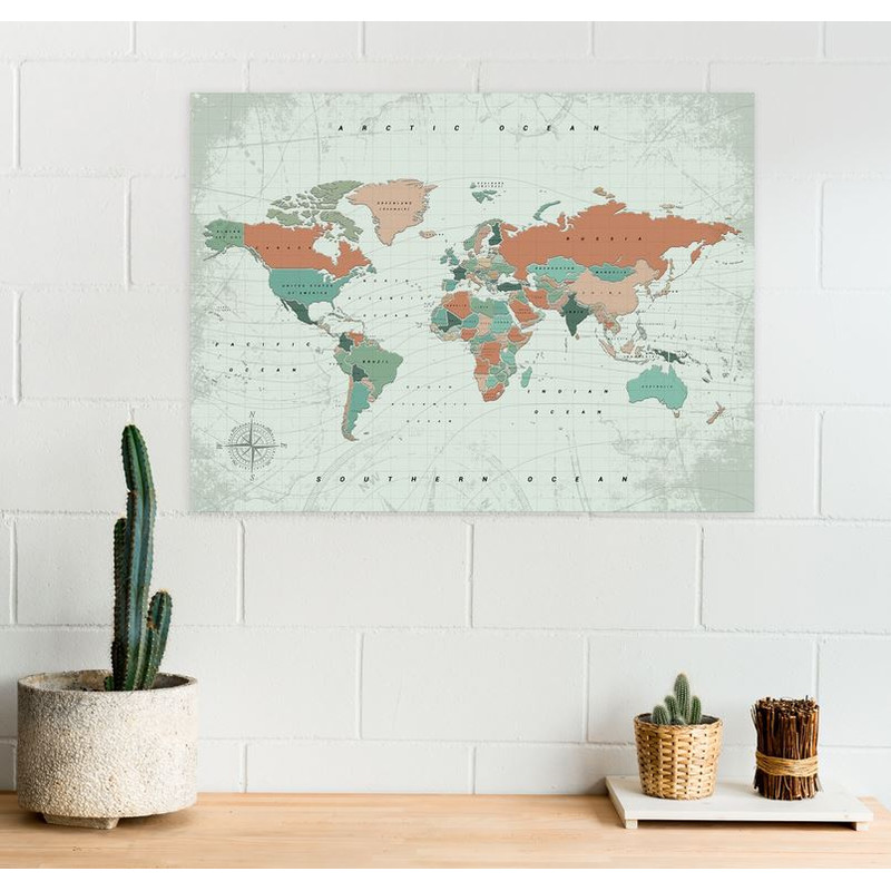 Miss Wood Woody Map Watercolour Terracotta XL