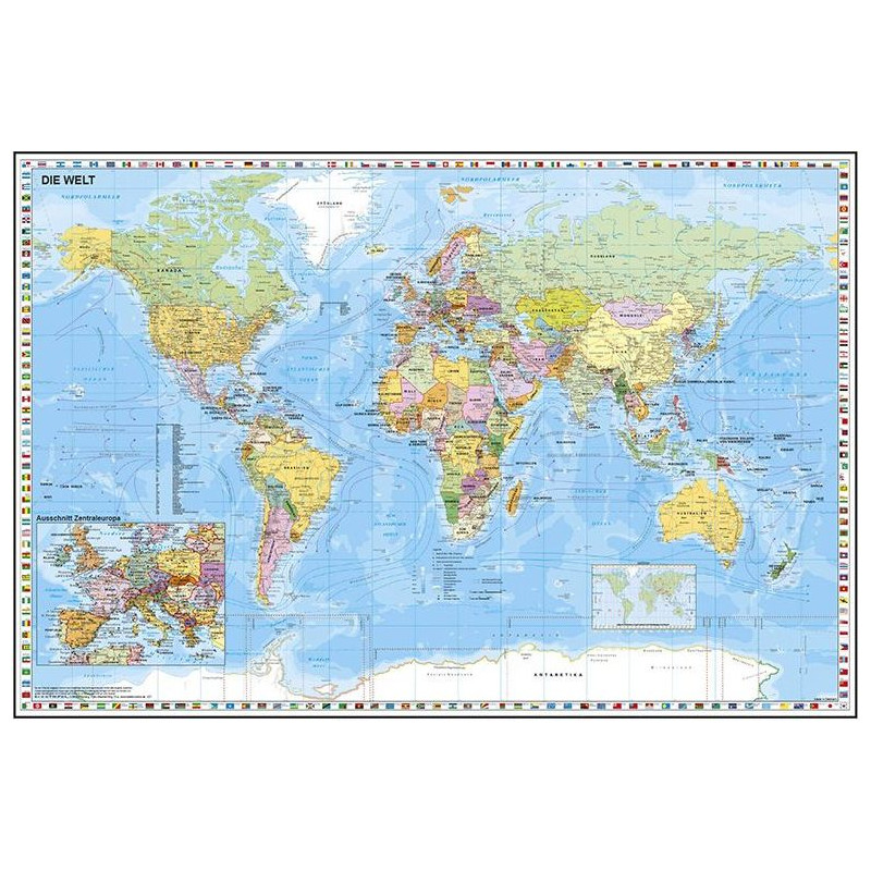 Stiefel Desk pad Duo Schreibunterlage Weltkarte mit Ausschnitt Zentraleuropa/ Weltkarte physisch