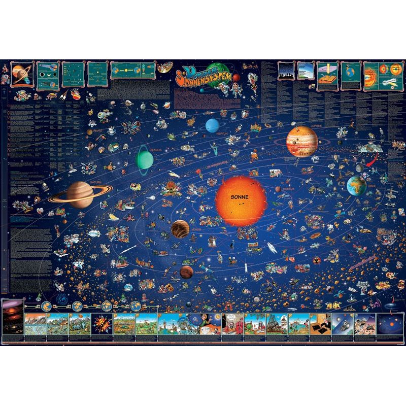 Stellanova Childrens map Weltraum Planeten Sonnensystemkarte Poster für Kinder