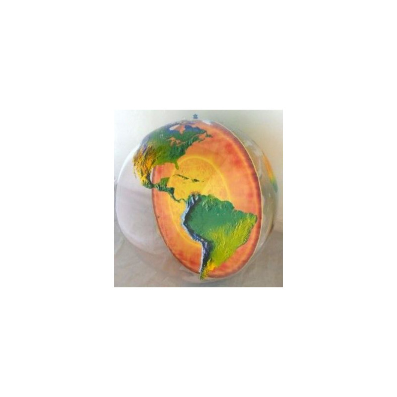 Inflatable globe with earth's core