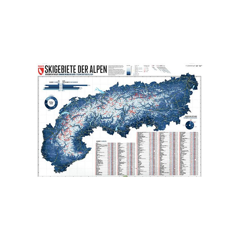 Marmota Maps Map of the Alps with 268 Ski Resorts