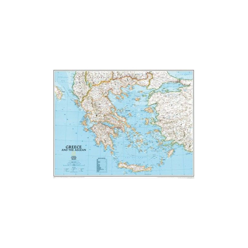 National Geographic Map Greece framed (silver) for pinning