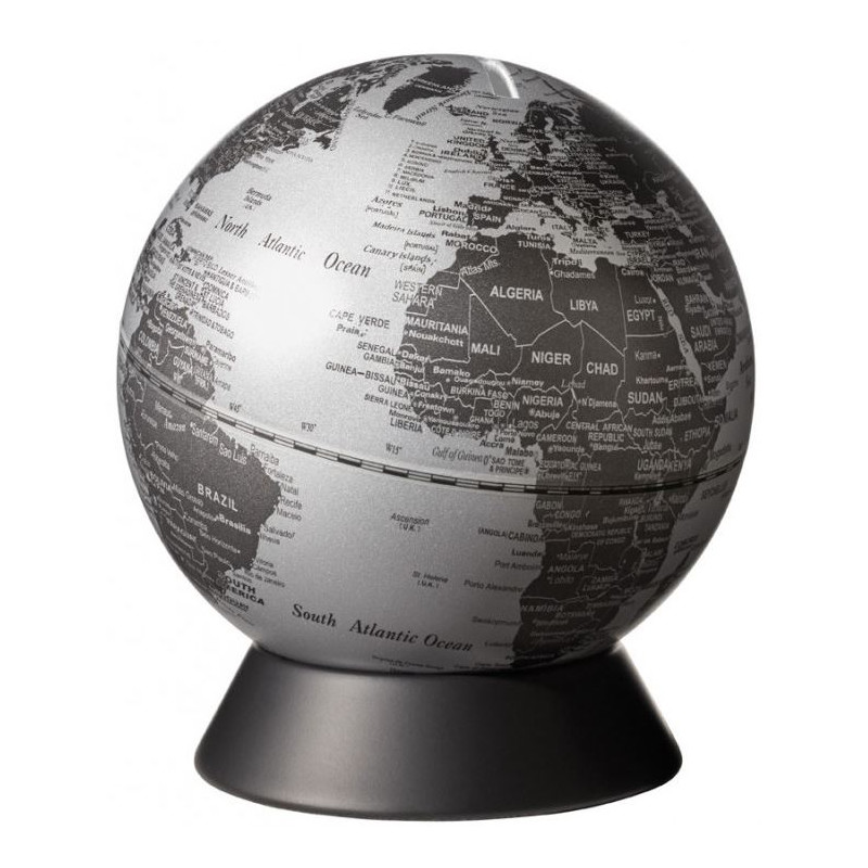 emform Globe Spardose Orion Matt Silver 14cm