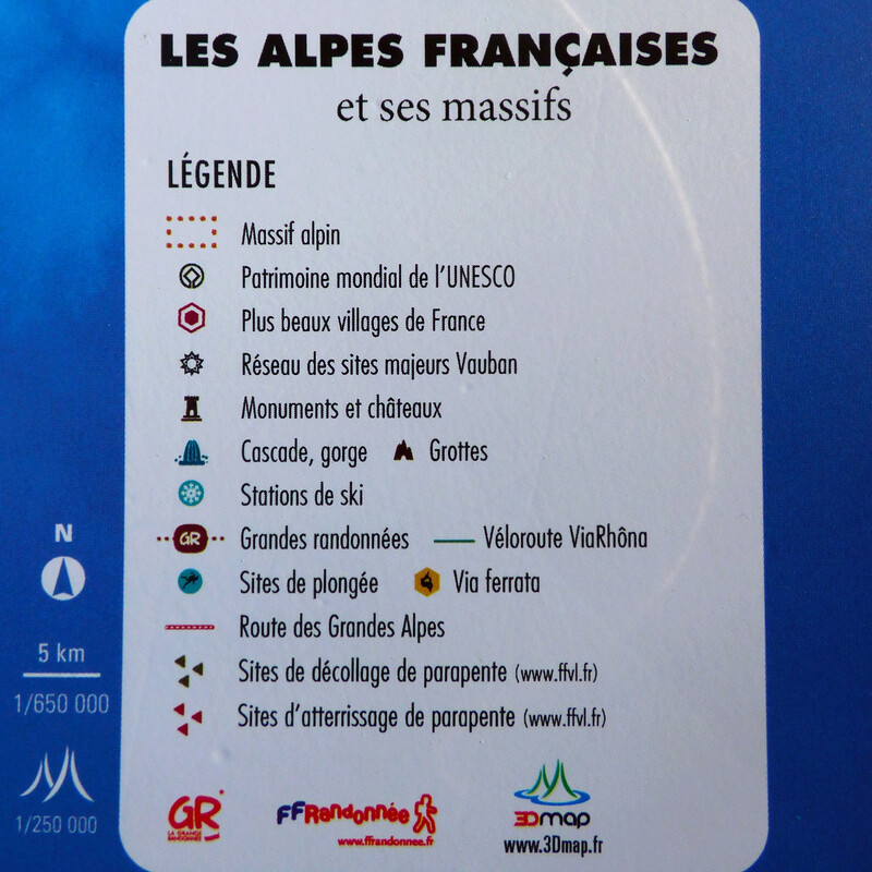 3Dmap Regional map Les Alpes Françaises et ses massifs alpins