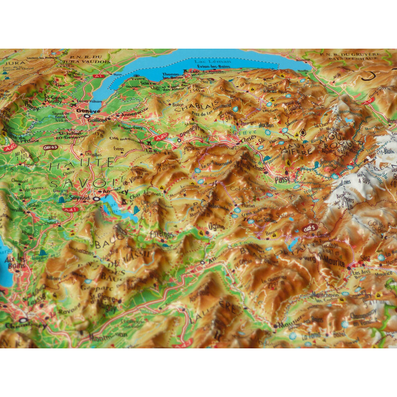 3Dmap Regional map Les Alpes Françaises et ses massifs alpins