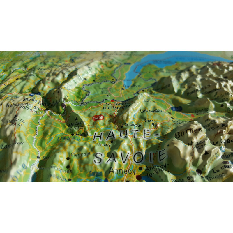 3Dmap Regional map Les Alpes Françaises et ses massifs alpins