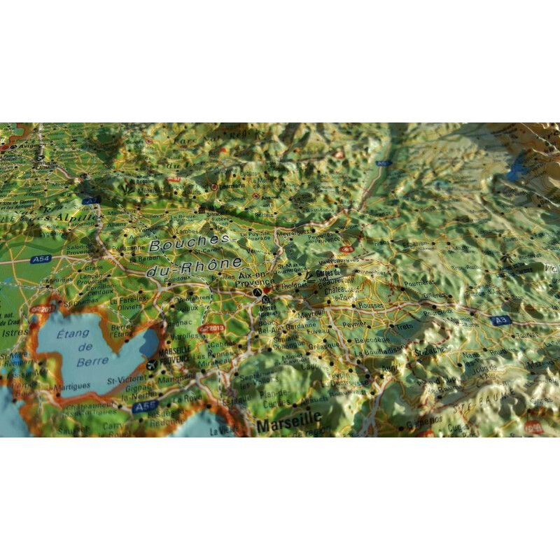 3Dmap Regional map La Provence-Alpes-Cotes d'Azur