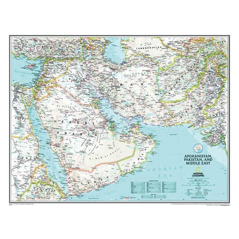 National Geographic Map Afghanistan, Pakistan &amp; the middle east