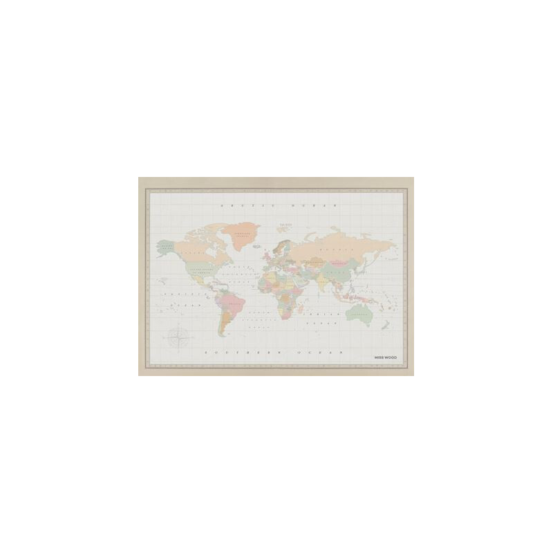 Miss Wood Woody Map Watercolor Colonial L