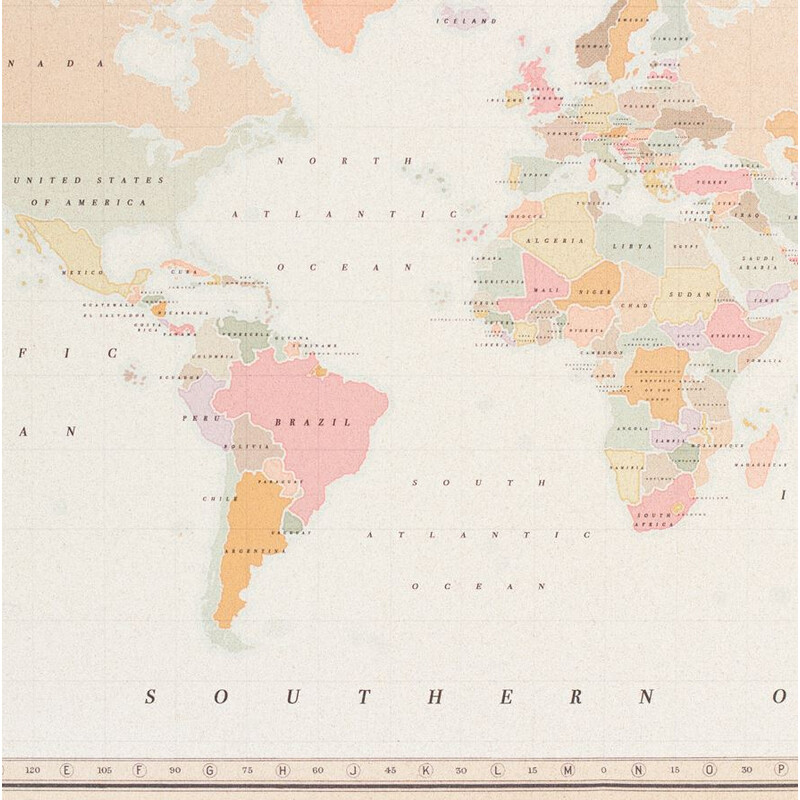 Miss Wood Woody Map Watercolor Colonial L