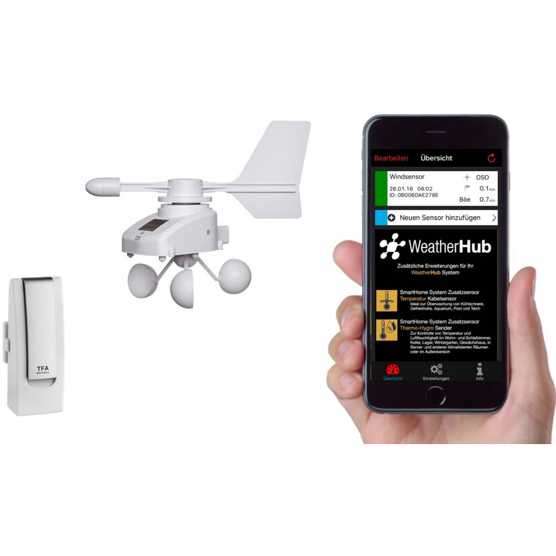 TFA WeatherHub Starter-Set with wireless wind meter