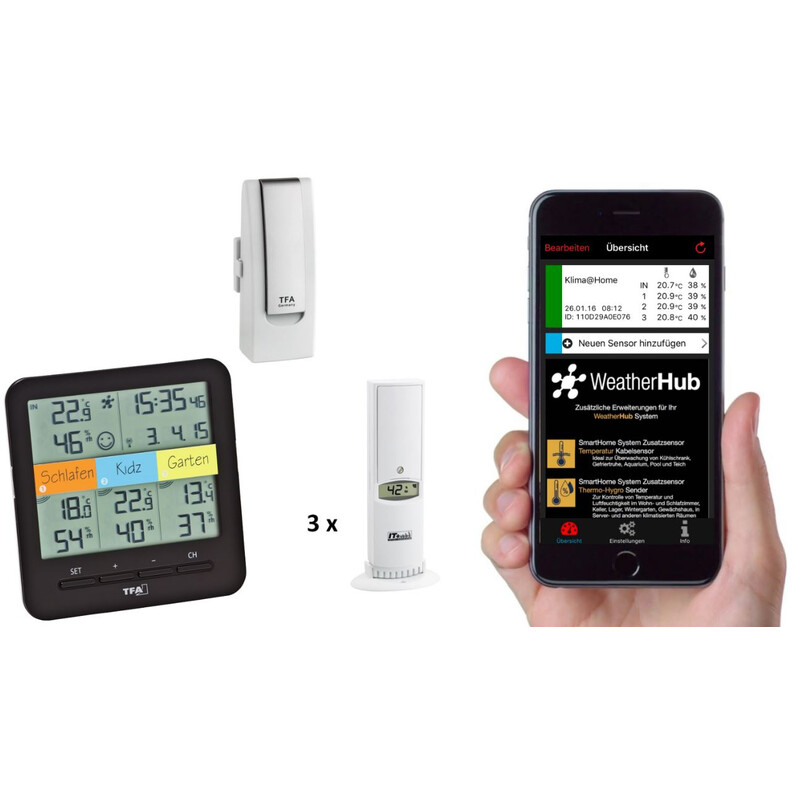 TFA WeatherHub Starter-Set with wireless thermo and hygro meter