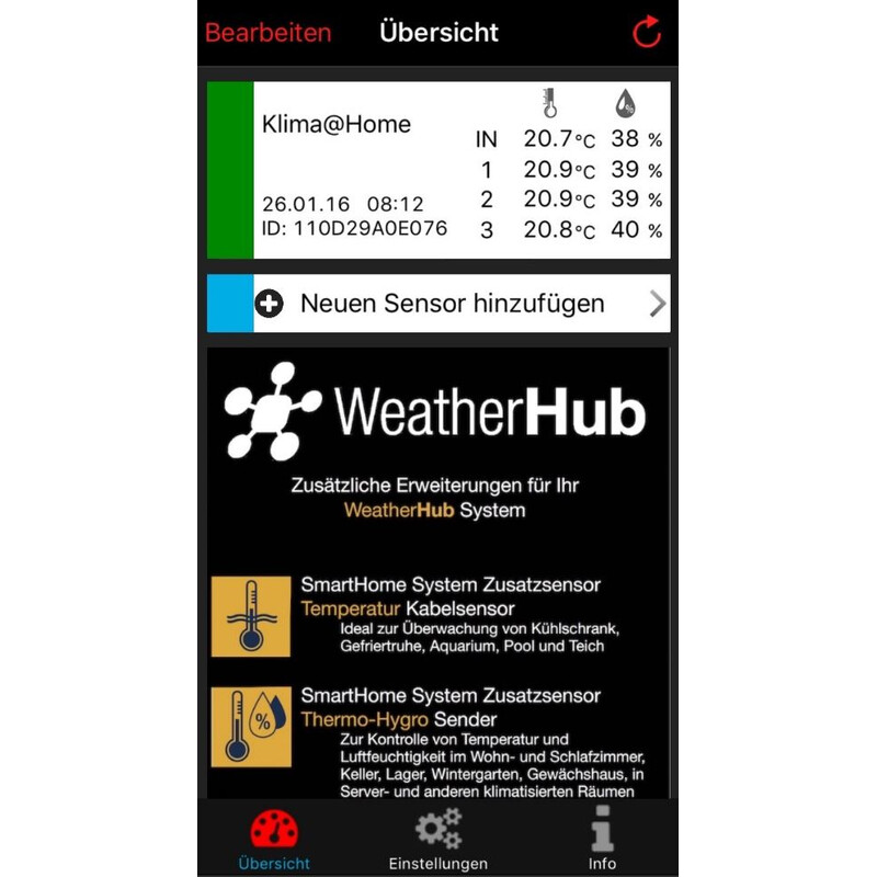 TFA WeatherHub Starter-Set with wireless thermo and hygro meter