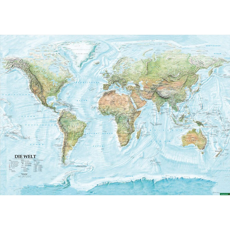 freytag & berndt World map Physical and political