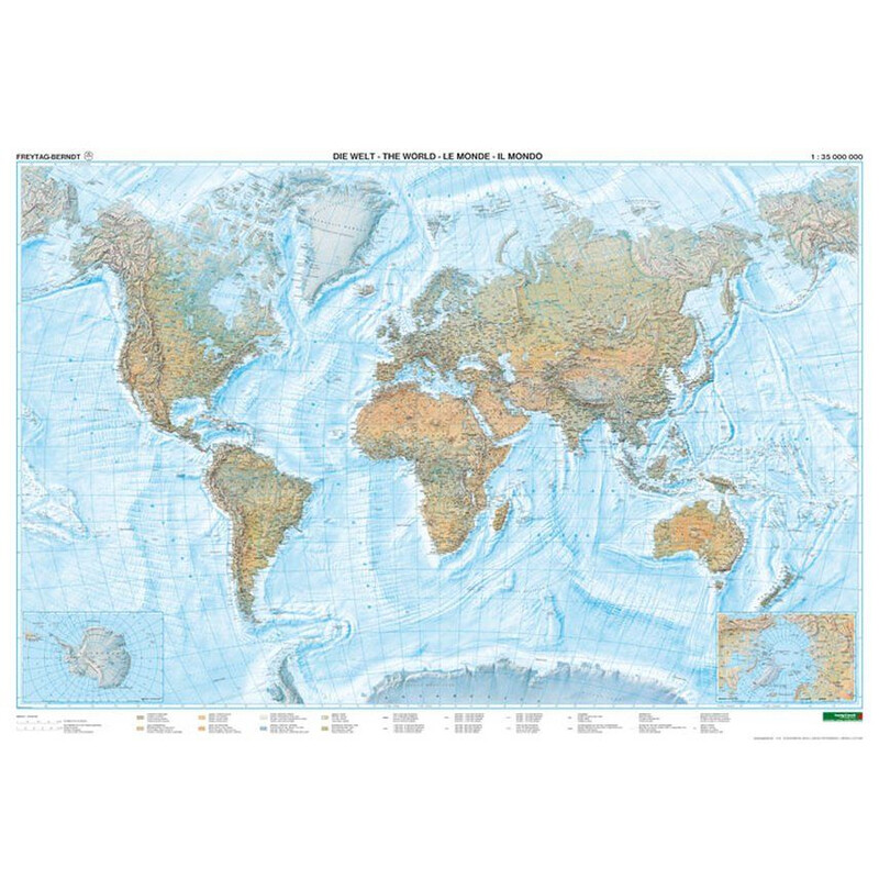 freytag & berndt World map physical (118 x 82 cm)