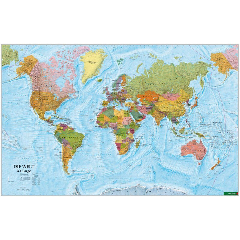 freytag & berndt World map politisch (202 x 130 cm)