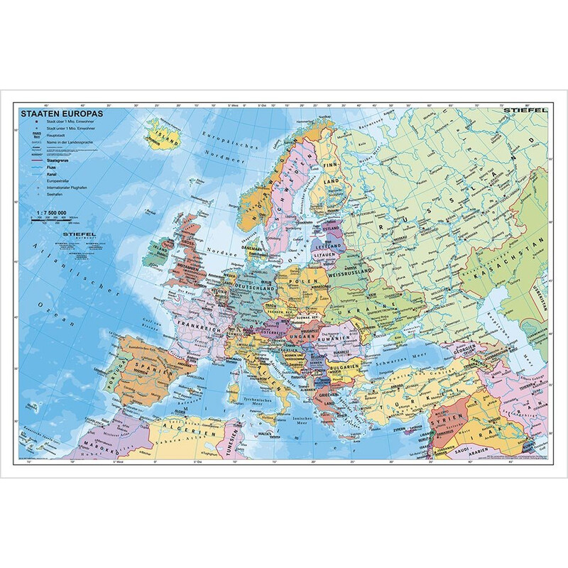 Stiefel Continental map Europe politically