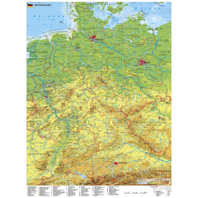 Stiefel Map Germany with UNESCO World Heritage Sites