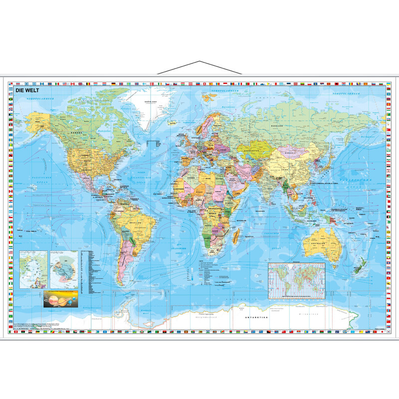 Stiefel World map Political with Flags (137x89)