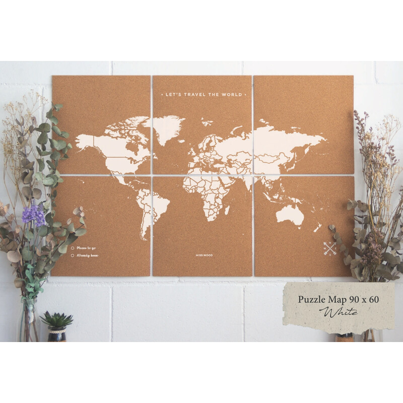 Miss Wood Puzzle Map XL - White