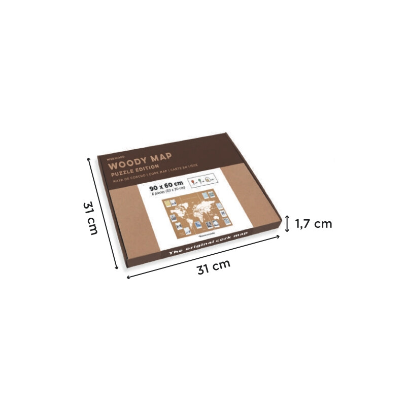 Miss Wood Puzzle Map XL - White