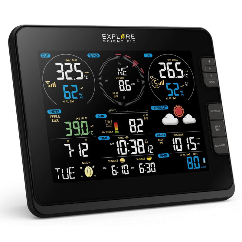 Explore Scientific Large Display Weather Station with Temperature and Humidity