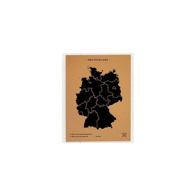 Miss Wood Woody Map Countries Deutschland Cork L black (60 x 45 cm)