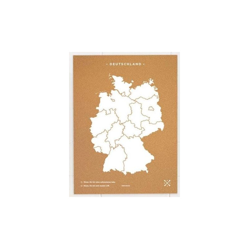 Miss Wood Woody Map Countries Deutschland Cork XL white (60 x 90 cm)