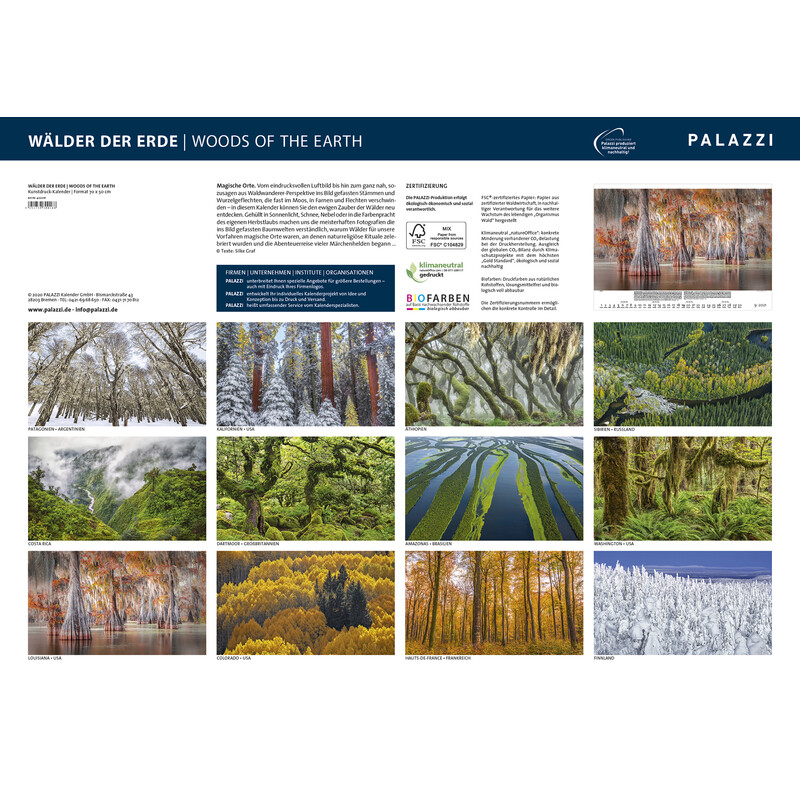 Palazzi Verlag Calendar Forests of the Earth 2021