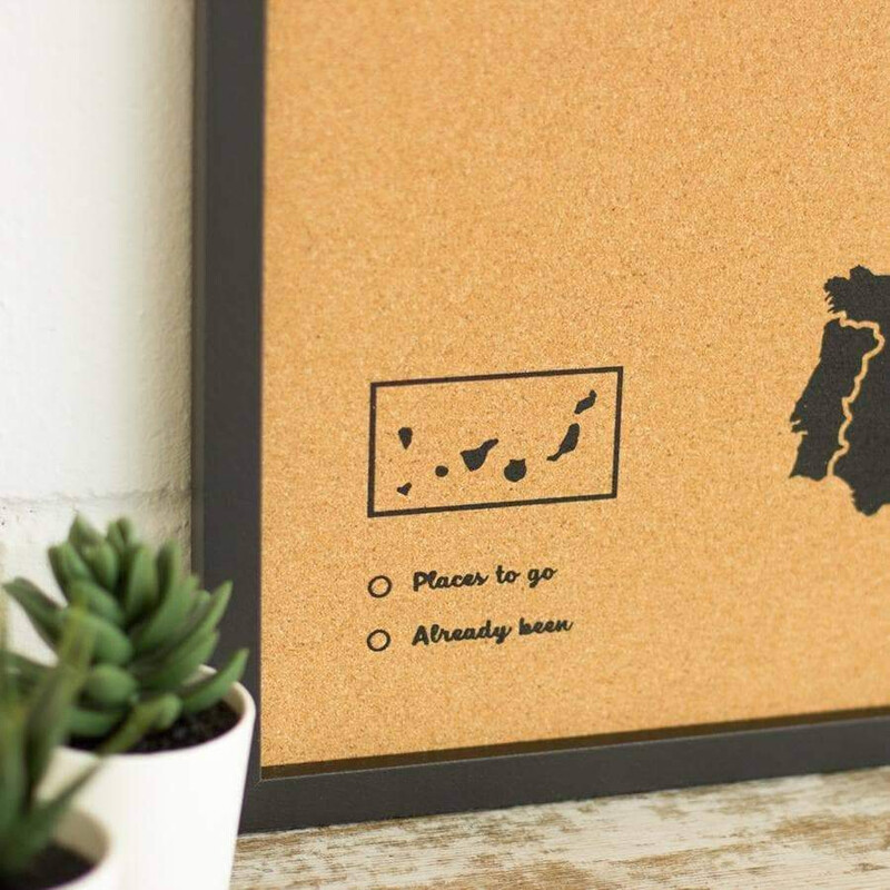 Miss Wood Woody Map of Europe, black, 90x60cm, framed