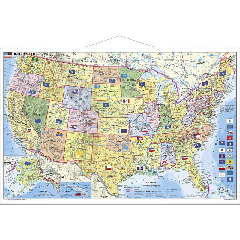 Stiefel Map USA political with postcodes
