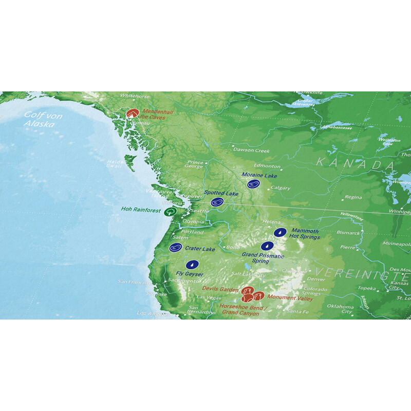 Marmota Maps World map 99 Naturwunder (100x70)