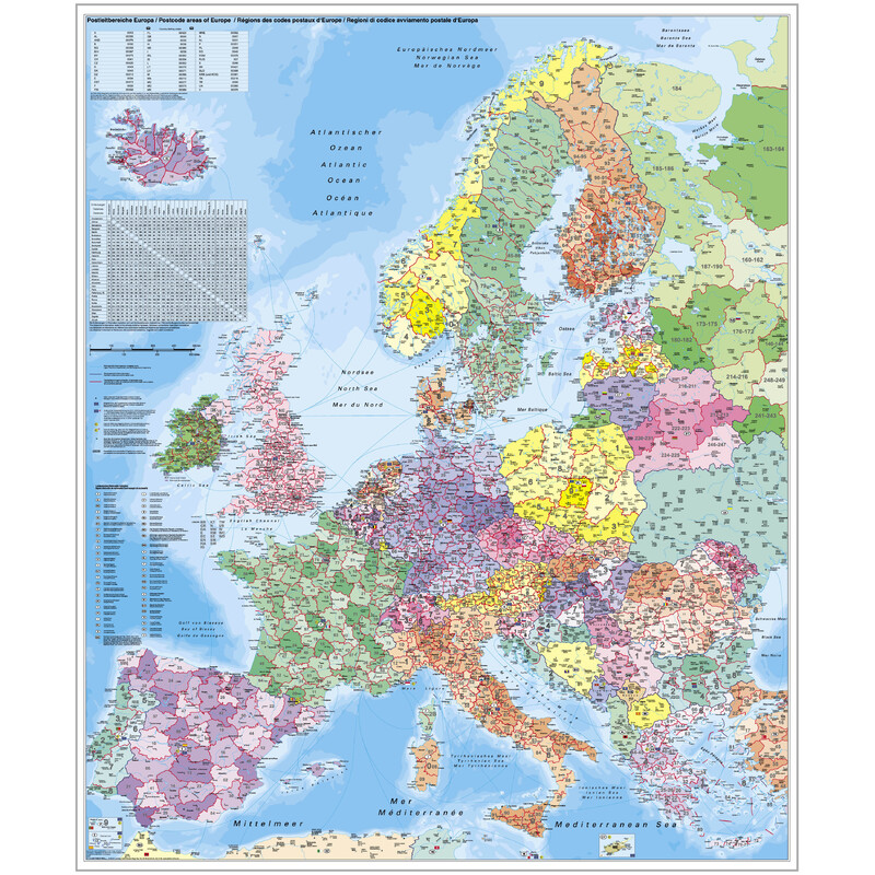 Stiefel Continental map Europa PLZ (97 x 119 cm)